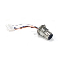 定制M12航空插座4PIN5PIN6PIN公头圆形电缆连接器